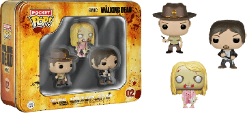 The Walking Dead - Daryl, Rick & Walker Pocket Pop! 3-Pack Tin