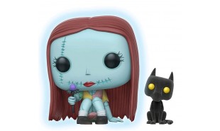 The Nightmate Before Christmas - Sally Seated Glow with Cat Flocked Pop! Viny