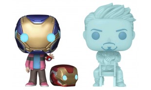 Avengers 4: Endgame - Morgan & Hologram Tony Glow with Helmet US Exclusive Pop! Vinyl 2-Pack