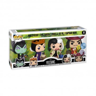 Disney: Villains -  US Exclusive Glow Pop! Vinyl 4-Pack