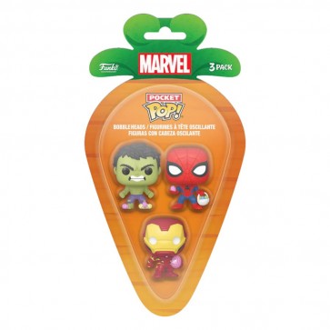 Marvel Comics - Spider-Man, Iron Man & Hulk Carrot Pocket Pop! 3-Pack